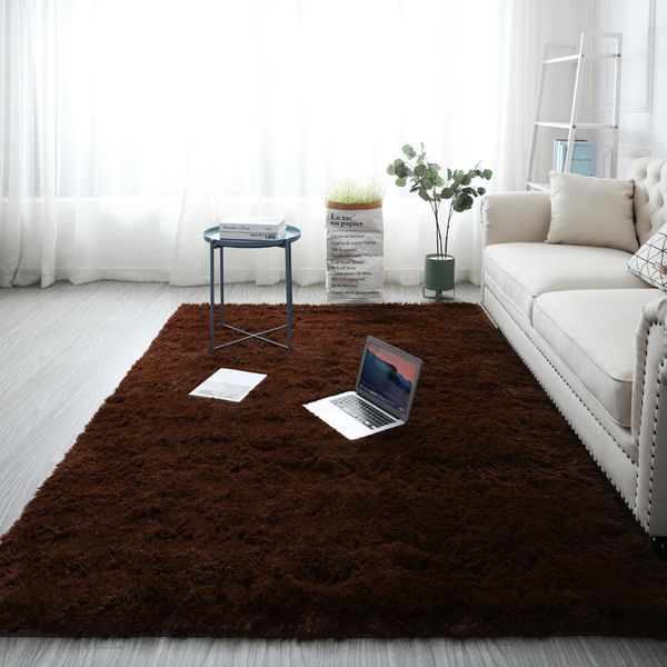 Tapis noir duvelu pour la chambre Carpets lavables de salon