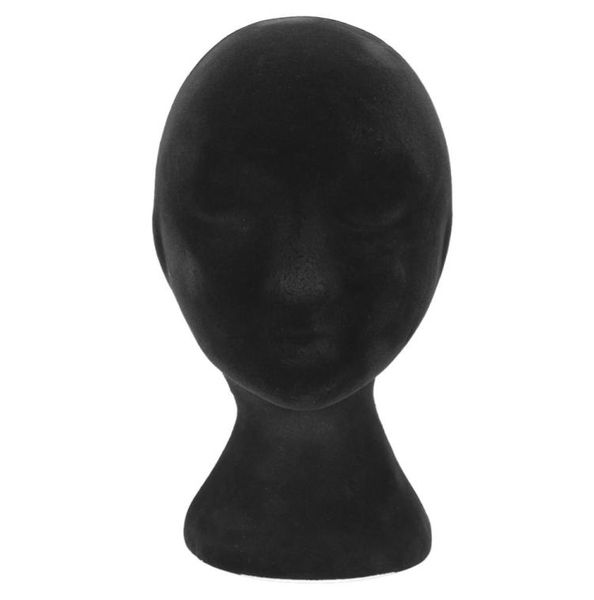 Tête de mannequin en mousse noire unisexe chapeaux lunettes casque affichage perruques style pratique modèle Mannequin perruque Stands tête de mannequin fr5158952