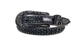 Black for Simon Rhintone Men Belts Crafts Cocodile Cinturones de grano para hombres en cuero PU4902624
