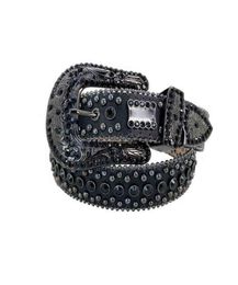 Black for Simon Rhintone Men Belts Crafts Crocodile Grain Belts for Men in Pu Leather4428866