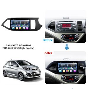 Zwart frame auto videospeler touchscreen Bluetooth Android multimedia audio voor Kia Picanto/ochtend 2011-2016 RHD