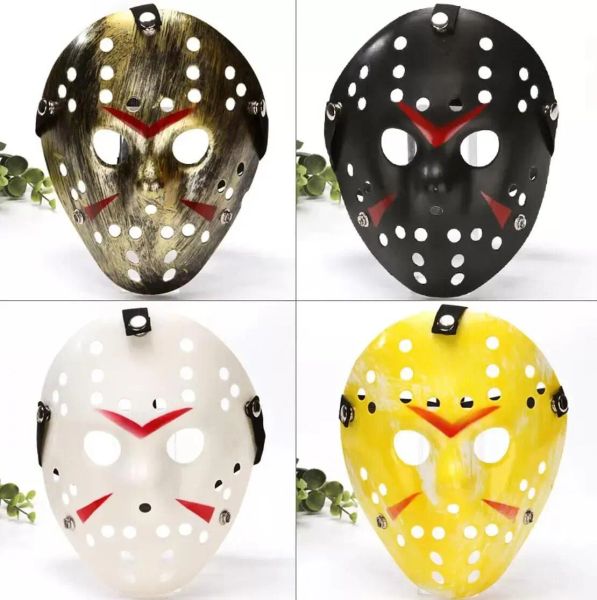 Máscaras de fiesta de viernes negro Jason Voorhees Freddy festival de hockey Cara completa PVC blanco puro para máscaras de Halloween 1010