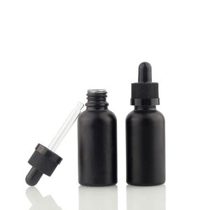 Zwart Matglas Essentiële Olie Parfumflesjes E Vloeibare Reagenspipet Druppelflesje 5 Ml Tot 100 Ml Scdac