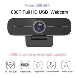 Zwart Full HD 1080P webcam met microfoon en luidspreker USB videoconferentiecamera voor Mac PC Laptop Desktop HKD230825 HKD230828 HKD230828