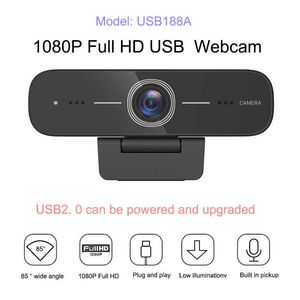 Webcam noire Full HD 1080P avec microphone et haut-parleur Caméra de vidéoconférence USB pour Mac PC ordinateur portable de bureau HKD230825 HKD230828 HKD230828