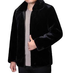 Veste de fourrure noire manteau de fourrure de faux vison vêtements d'hiver hauts d'extérieur chauds et épaissis grande taille