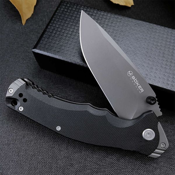 Couteau de poche de chasse Boker à manche G10 noir, 2 Styles, lame pliante 8cr13, équipement de survie en plein air, utilitaire multifonction