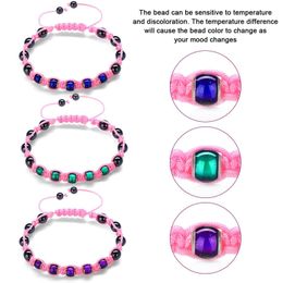 Zwarte Galsteen Thermochrome Kralen Gevlochten Armband Gewichtsverlies Afslanken Magnetische Therapie Armband Energie Magneten Sieraden