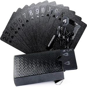 Juego negro de una baraja de lámina dorada, cartas de póquer de plástico estilo Euros, cartas impermeables, juegos de mesa, 2021