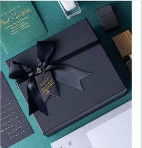 Coffrets cadeaux noirs avec couvercles, design d'arc exquis, boîtes à main de noël, cartes, proposition de demoiselle d'honneur, coffrets cadeaux pour cadeaux, emballage de cadeaux