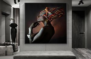 Zwart Meisje Met Zilveren Sieraden Afrikaanse Kunst Canvas Schilderijen Aan De Muur Kunst Posters En Prints Canvas Foto's Voor Woonkamer8508039