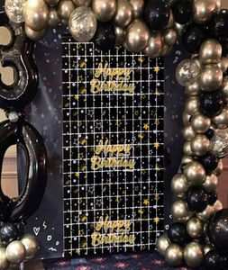 Zwart gouden achtergrond gordijn pailletten gelukkige verjaardagsfeestje decoratie baby shower muur achtergrond verjaardag folie glitter gordijn 1022843