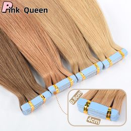 Zwart goud bruin lang steil haar nieuwe mode menselijke film natuurlijke spoorloze hair extensions tape in menselijk haar Europa en Amerika mode haarkleur