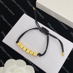 Bracelet de créateur de corde à main en or noir pour femmes mode exquise chaîne Bracelet dame bijoux pour cadeau de noël