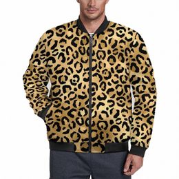 Chaquetas con estampado de leopardo dorado negro Guepardo Animal Abrigos de invierno a prueba de viento Hombres Calle Chaqueta informal Ropa de abrigo Cortavientos de gran tamaño d99V #
