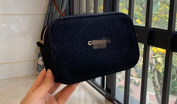 Bolsa de maquillaje de oro negro, bolsas de almacenamiento impermeables de nailon, bolsa de cosméticos portátil diaria