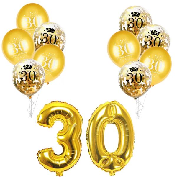 Black Gold Party 30 40 50 60 ANS ANNIVERSAIRE POURTURE DISPOSIBLE Vide-table 30e 40e 50e Adulte Birthday Party Decorations Supplies