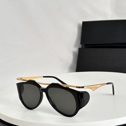 Lunettes de soleil pilote noir or verres gris foncé femmes lunettes de luxe nuances concepteur UV400 lunettes