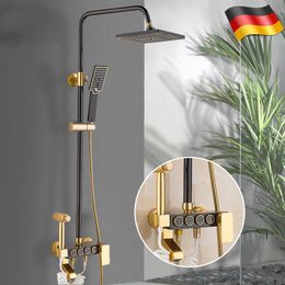 Robinet de douche en or noir réglage de l'espace en aluminium Plume Bathroom douche Boucheurs de douche avec Bidet Hot Cold Water Mixer Tap