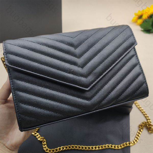 Bolsa de diseñador de cadena de plata de oro negro bolso de hombro para mujeres bolsos de bolsos de caviar bolsos diseñador para mujeres bolsas de compras de compras con bolsos de cartas con bolsos de marca de caja