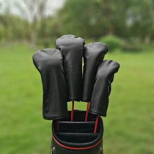 Cubierta de madera de golf negra Conductor Fairway Híbrido Protector impermeable Conjunto de cuero de PU Cubiertas de cabeza de golf duraderas suaves Entrega rápida 240202