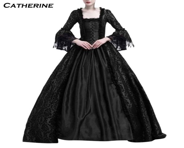 Black Gothic Victorian Robe Période Renaissance Rococo Belle Robes de promotion de vestiges de vêtements de théâtre plus taille3852312