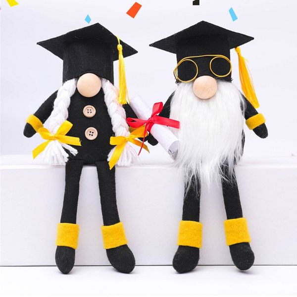 Graduation noire ornements nains longue jambe félicitations Grad gnomes suédois 2021 cadeau de graduation pour diplômé du lycée