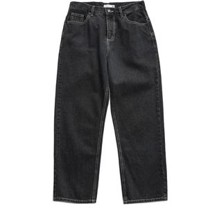 Vaqueros rectos sueltos grises negros Pantalones juveniles lavados y usados Ropa de moda para hombres