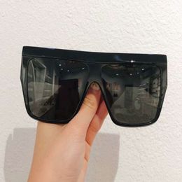 Lunettes de soleil rectangulaires carrés gris noir pour femmes hommes verres de soleil Sonnenbrille plates plates lunettes de vacances avec boîte 280f