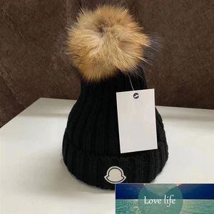 Noir Gris Blanc Rose Rouge Nouvelle Mode Femmes Dames Chaud Hiver Bonnet Grande Fausse Fourrure Pom Poms Bobble Chapeau Tricoté Ski Cap Usine p283G