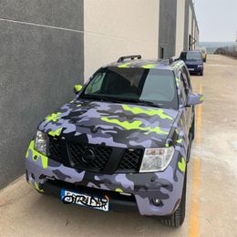 Noir Gris Jaune Camouflage Autocollant De Voiture Decal Camo Car Wrap Foil Avec Des Bulles D'air Pour Car Body Wraping avec Air Release233U