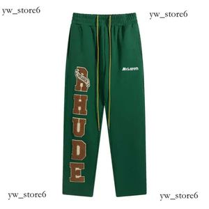 Noir vert abricot Rhude pantalon pantalons de survêtement hommes femmes serviette ample brodé Rhude pantalons décontractés Jogger Rhude multi poche pantalon 6520