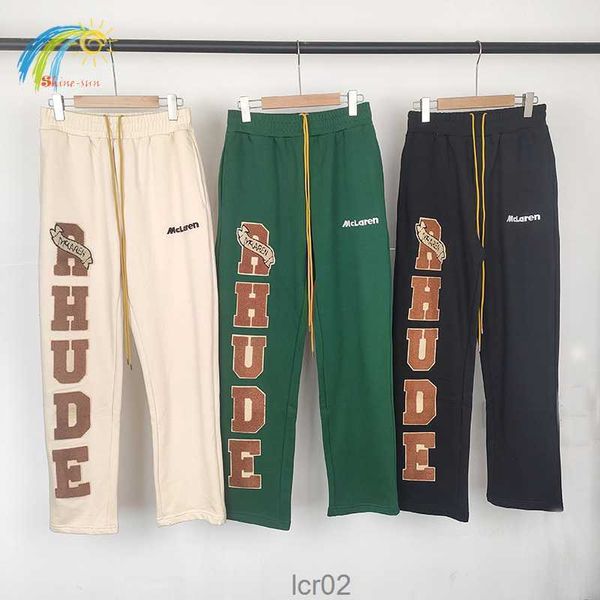 Noir vert abricot Rhude pantalons de survêtement hommes 1 serviette ample brodé pantalons décontractés survêtement multi poche pantalon 8SCQ