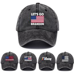 Sombrero gris negro Let's Go Brandon Gorra de béisbol Suministros para fiestas FJB Trump Supporter Rally Parade Sombreros de algodón Imprimir gorras de papá