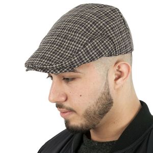 Zwart Grijs Herringbone Newsboy Baker Boy Tweed Flat Hat da Designer Gatsby Cappello donna Luxury Mens X1L5