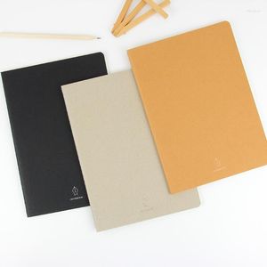 Noir/gris/Kraft couverture souple A4 B5 46 feuilles couture reliure Journal cahier avec estampage Logo