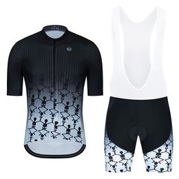 Conjunto de Jersey de ciclismo profesional negro y gris, ropa de ciclismo de verano, ropa de bicicleta de montaña, ropa de bicicleta MTB, ropa de ciclismo, traje de ciclismo R1