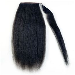 Kinky Rechte Trekkoord Paardenstaart Haarsnood Clip in Menselijk Haar Pony Tail Hair Extension Yaki Paardenstaart 100G voor zwarte vrouwen 14 inch