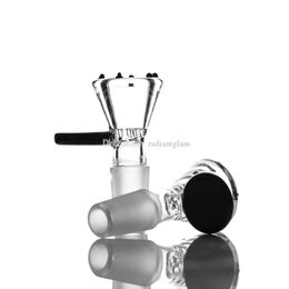 Andere Rokersaccessoires Kom met zwart handvat en klein honingraatglas voor waterleidingen 18 mm 14 mm mannelijke joint bongs bubbler
