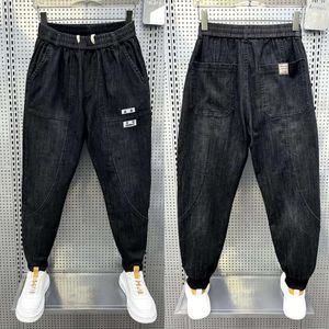 Jean sarouel noir mode Haruku pantalon de rue ample pantalons décontractés pour hommes vêtements de marque de haute qualité