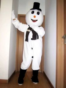 Zwart hoed sneeuwman mascotte kostuum halloween christmas fancy partij stripfiguur outfit pak volwassen vrouwen mannen jurk carnaval unisex