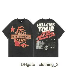 Black Hellstar Shirt Men t Women Designer Shirts New Tshirt American Trendy Brand Hell Star Red Face Tee Tee Bones Skull Summer 100% Coton Tshirt IU71