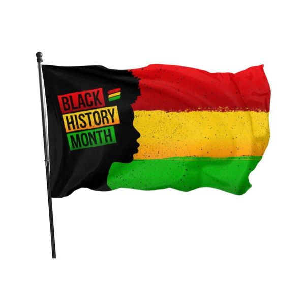 Black History Month 3x5ft Flags Banners 100D Poliéster Color vivo de alta calidad con dos ojales de latón