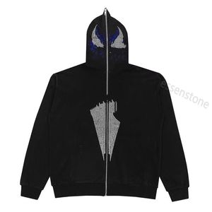 Zwarte hoodie designer spider sweaters heren dames zwarte jas Rits mode Gepersonaliseerde kleding Halloween hoodies Skeleton Sweater katoenen tops
