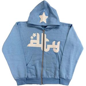 black hoodie hoodys Y2K Retro Printingd Zip Up Sweatshirt Harajuku Surdimensionné Sweats à capuche pour hommes à manches longues Goth Grunge Vêtements pour hommes emo hip hop vestes