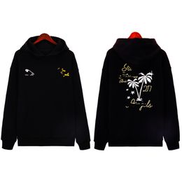 zwarte hoodie palm designer hoodie geborduurde letters kokospalmpatroon casual straatsweatshirts voor heren en dames