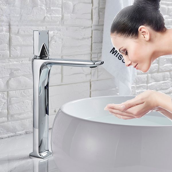 Black Hot Frol Cuenca Grifo Grifo Montado Montado Latón Blanco Mezcladores de baño Sola Manija Blanco Vanidad Fregadero Mezclador Faucet Basin Tap