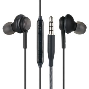 Zwarte in-ear hoofdtelefoon bedrade stereo oortelefoon handsfree voor Samsung Galaxy S8 Plus