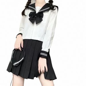 Costume de base de la marine japonaise noire pour femmes, uniforme pour filles, ensembles S-2XL, école de marin Carto M861 #