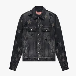 Veste en jean noir Automne Hiver Vestes Hommes Saint manteau géométrique streetwear Vintage Bomber Manteaux Hip Hop Loose Varsity Jacket veste en jean star Protection Coat Top